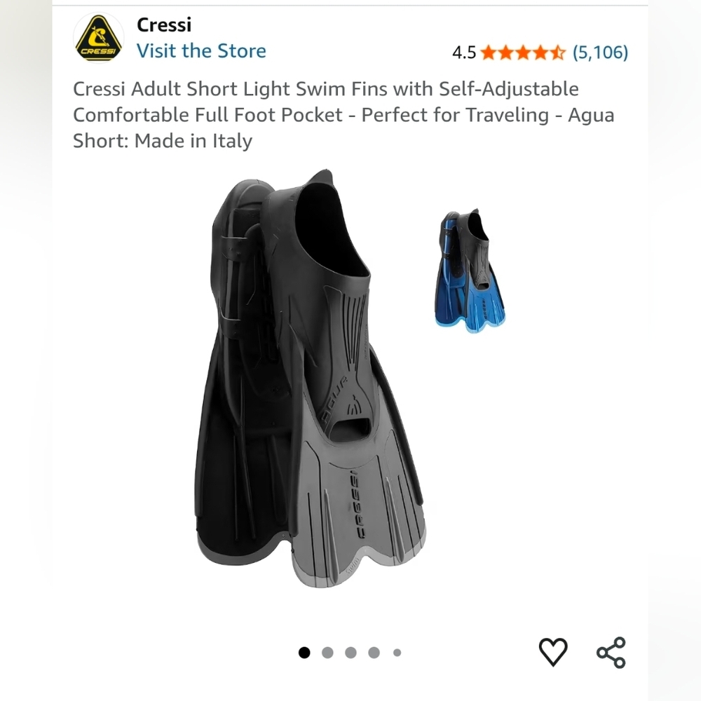 Cressi Swim Fins Sz 7.5 Mens Brand New